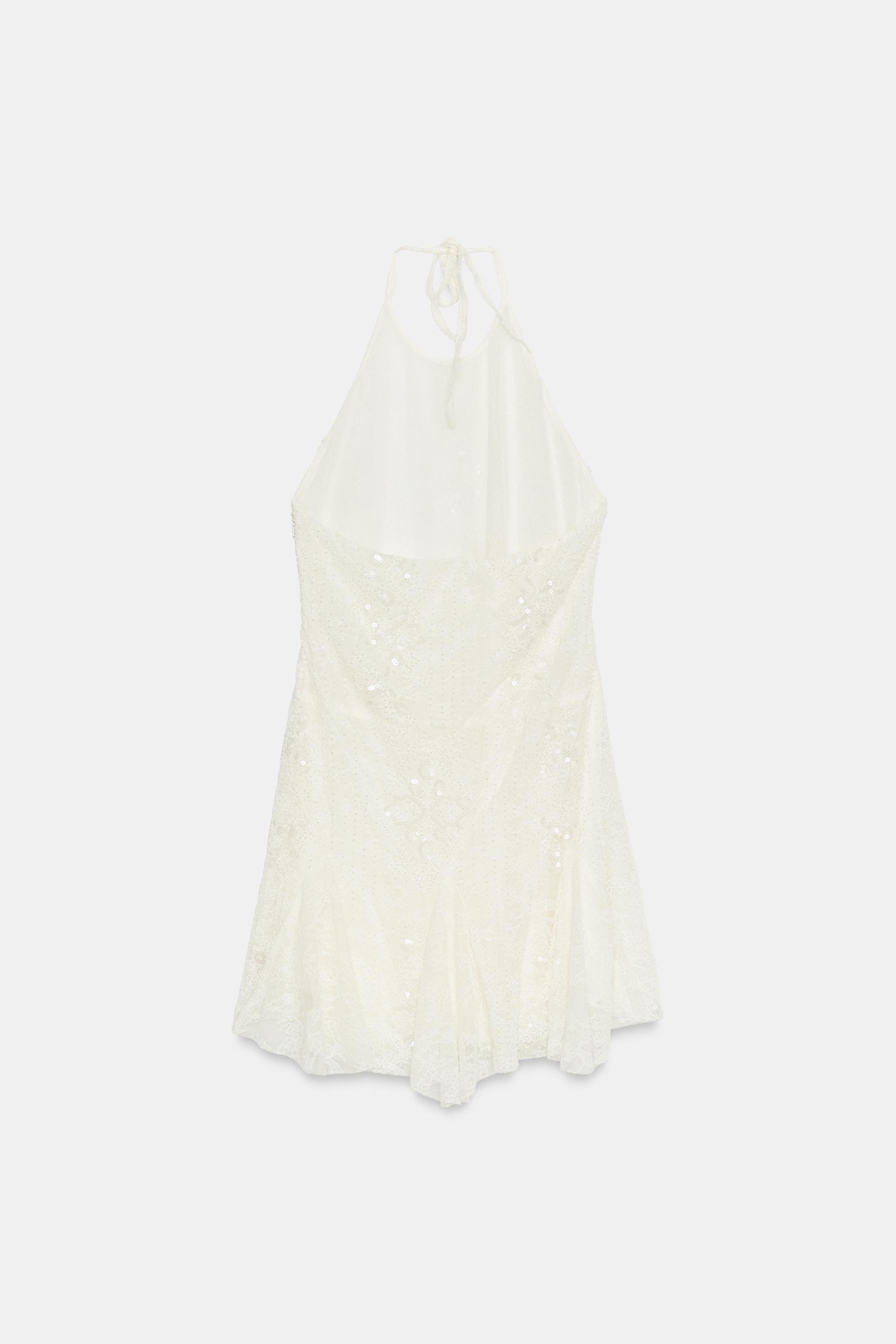 ROBE HALTER DENTELLE BRODÉE